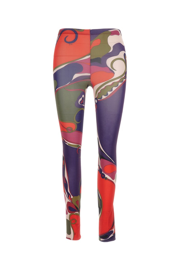 Emilio Pucci Multicolored Abstract Print Stretch Jersey Tights