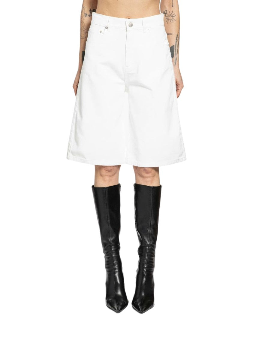 Coperni White Wide Leg Back Patch Shorts
