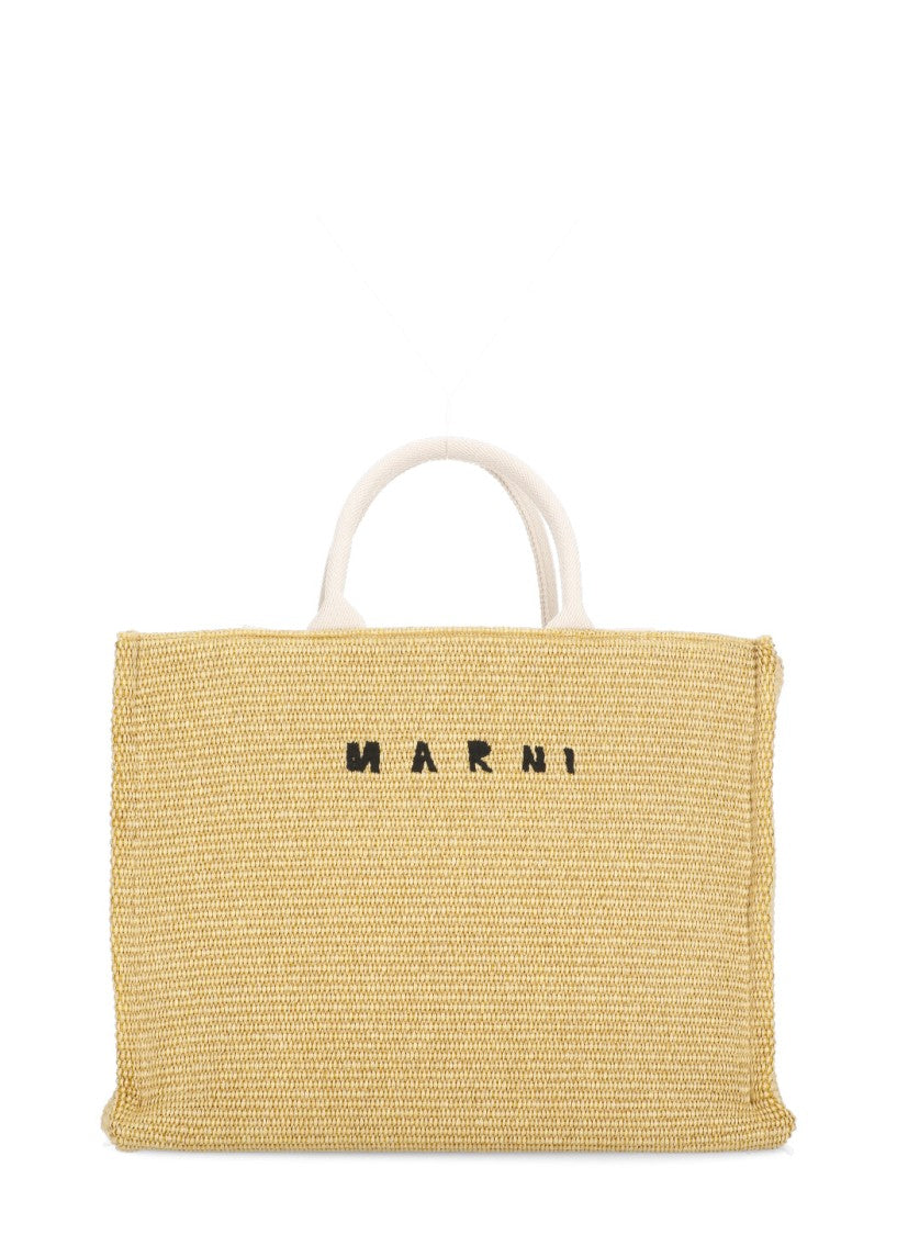 Marni Beige Tote Bag With Logo