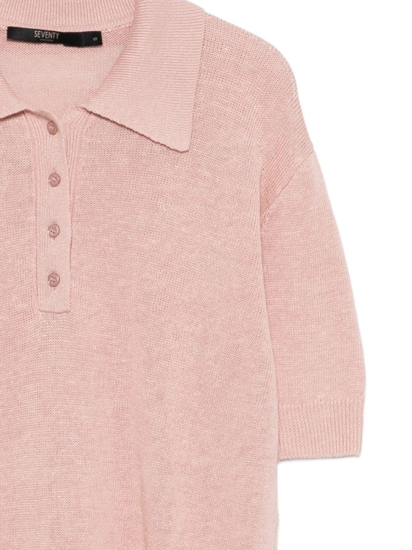 Seventy Sergio Tegon Lightweight Linen-Cotton Blend Short-Sleeve Polo Top