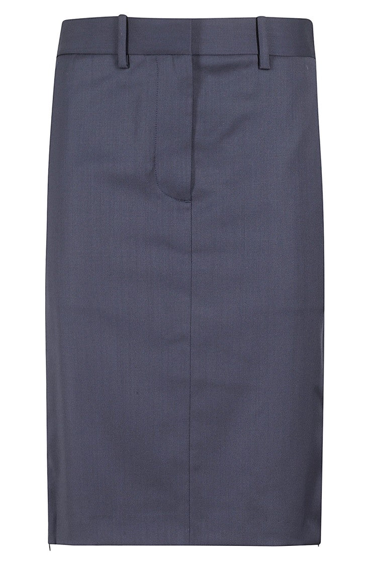 Helmut Lang Structured Navy Sheath Skirt