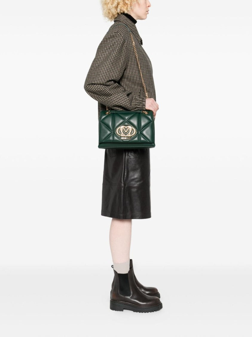 Love Moschino Quilted Green Shoulder Bag