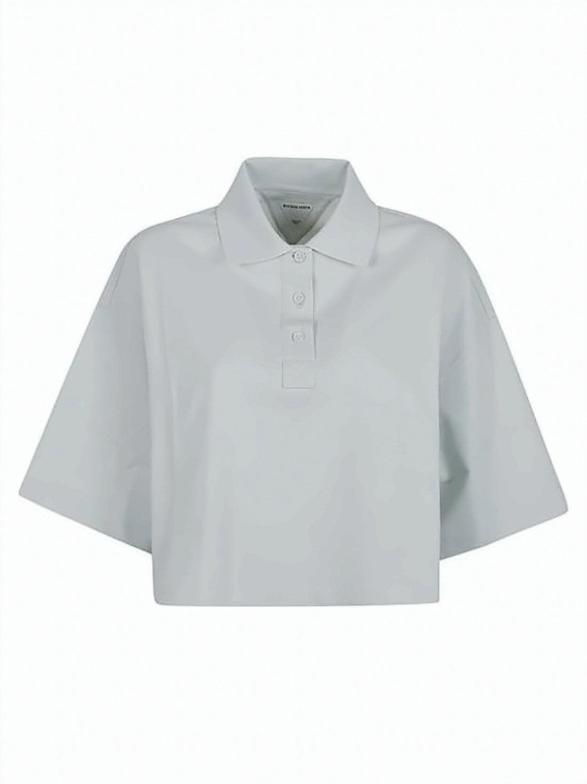 Bottega Veneta Cropped Boxy Polo Shirt With Classic Collar