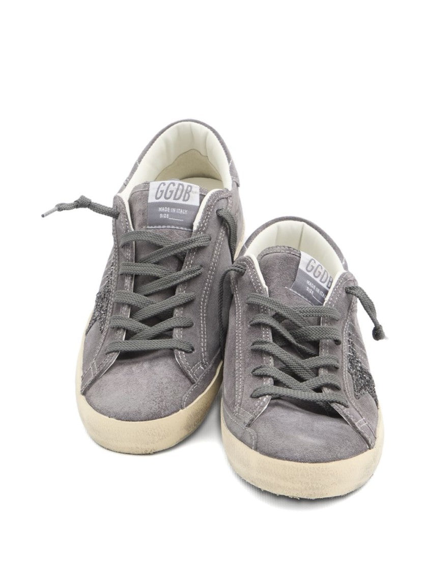 Golden Goose Low-Top Silk And Nylon Sneakers With Glittery Star Detail