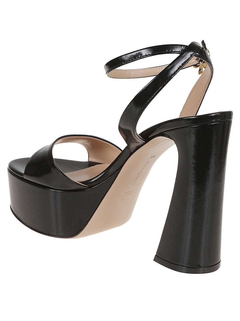 Gianvito Rossi Sculptural Heel Leather Sandal