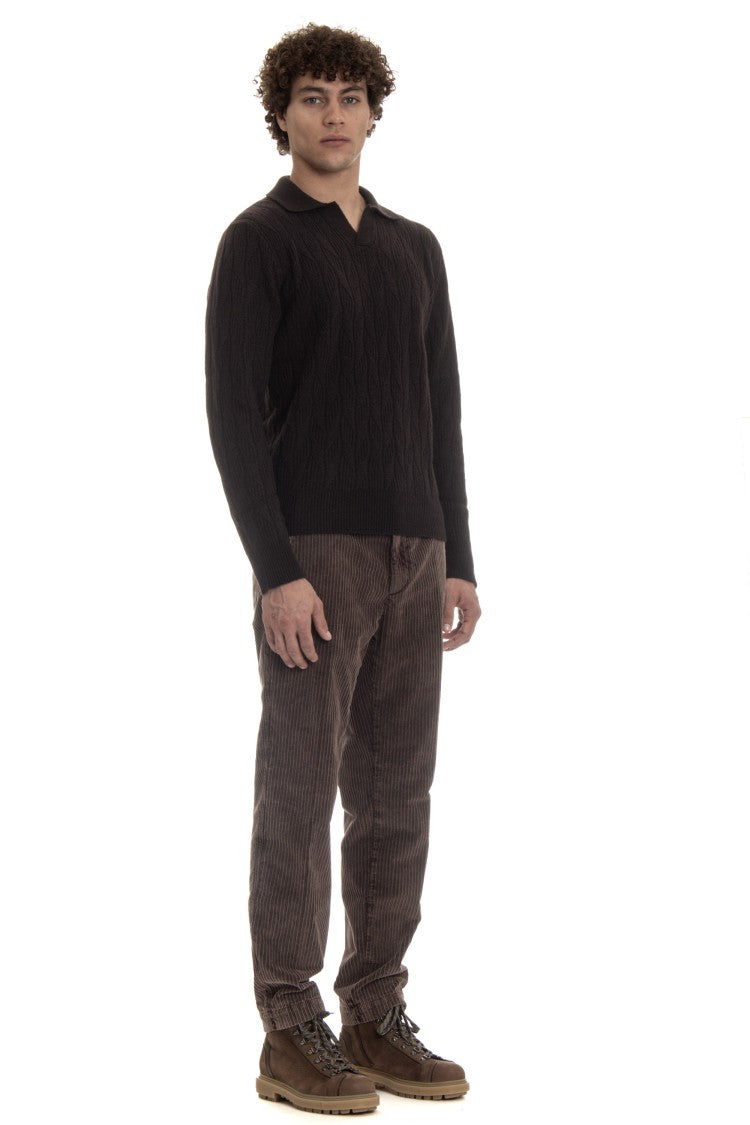 Drumohr Open Collar Lambswool Polo