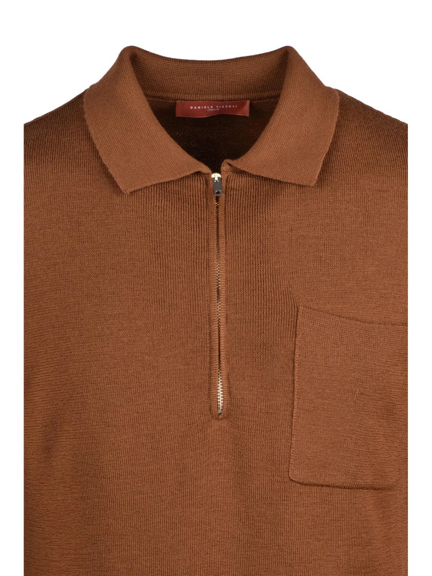 Daniele Fiesoli Refined Knit Polo Shirt With Short Zipper Placket