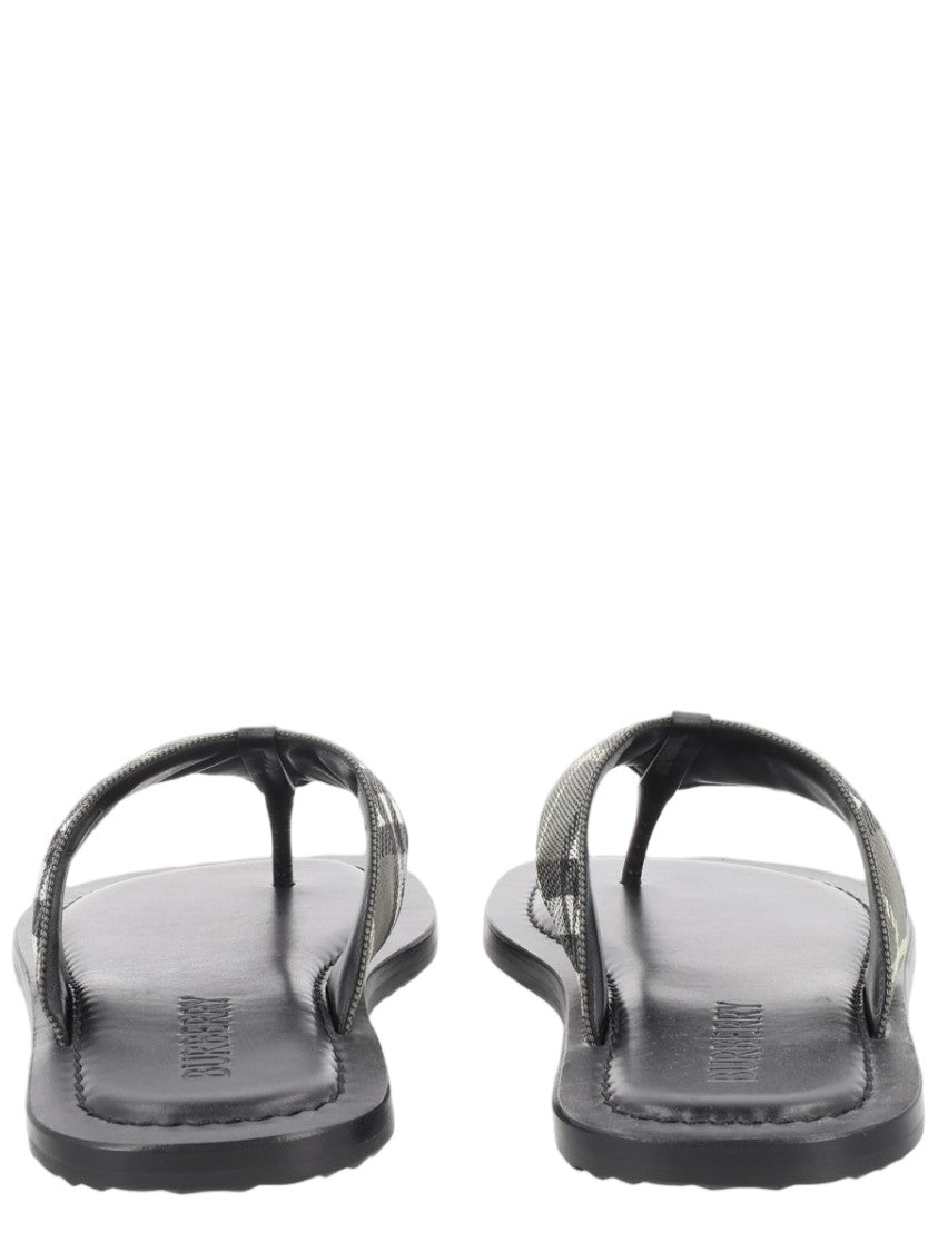 Burberry Multicolour Checkered Strap Thong Sandals