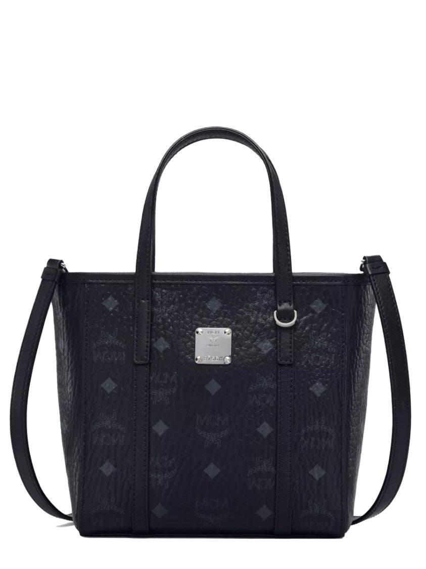 Mcm Textured Black Shoulder Bag