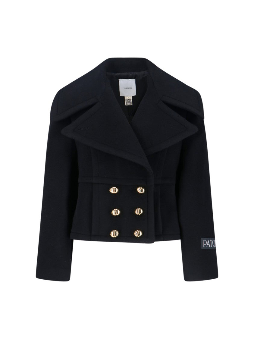 Patou Tailored Black Jacket With Classic Collar And Clean Lines