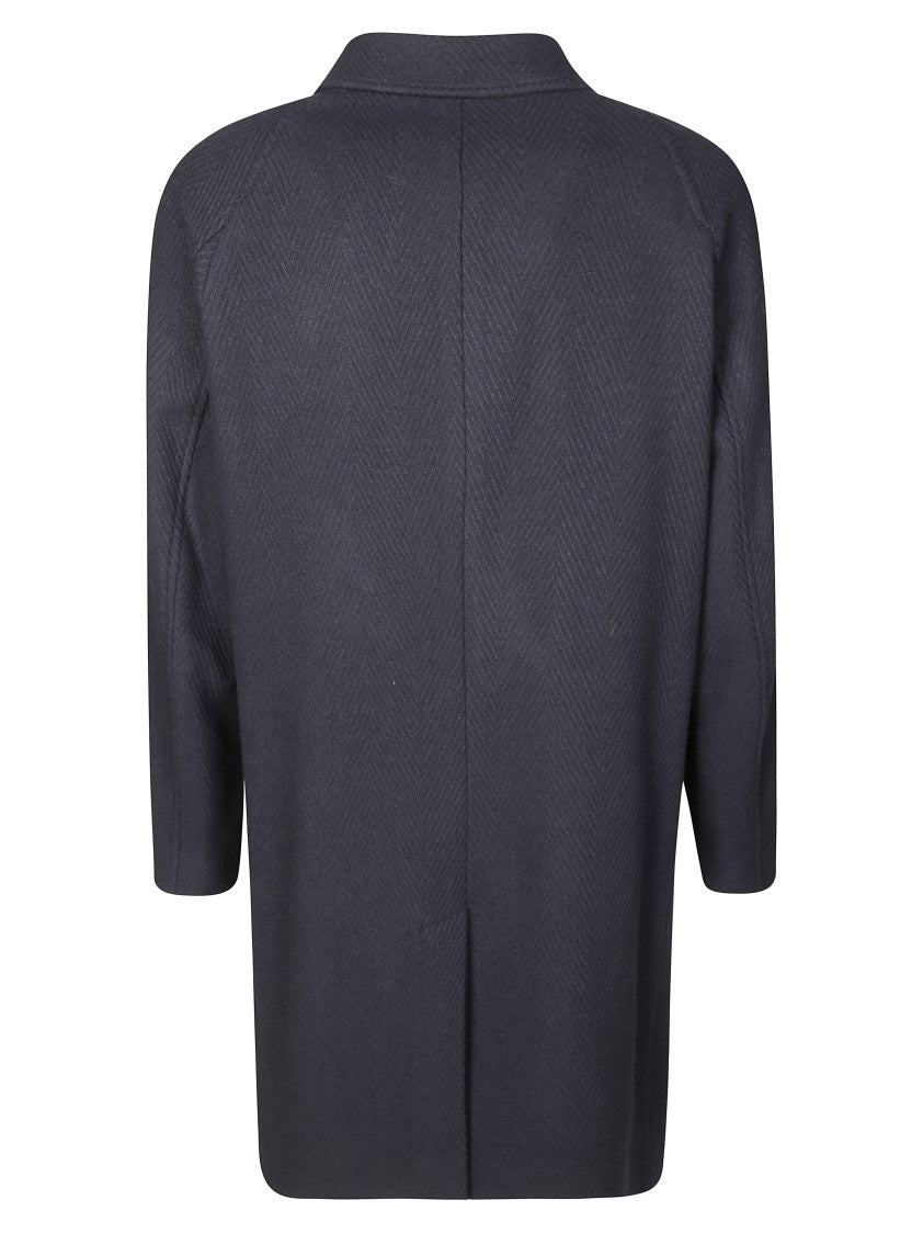 Manuel Ritz Double-Breasted Overcoat With Wide Lapels And Structured Silhouette