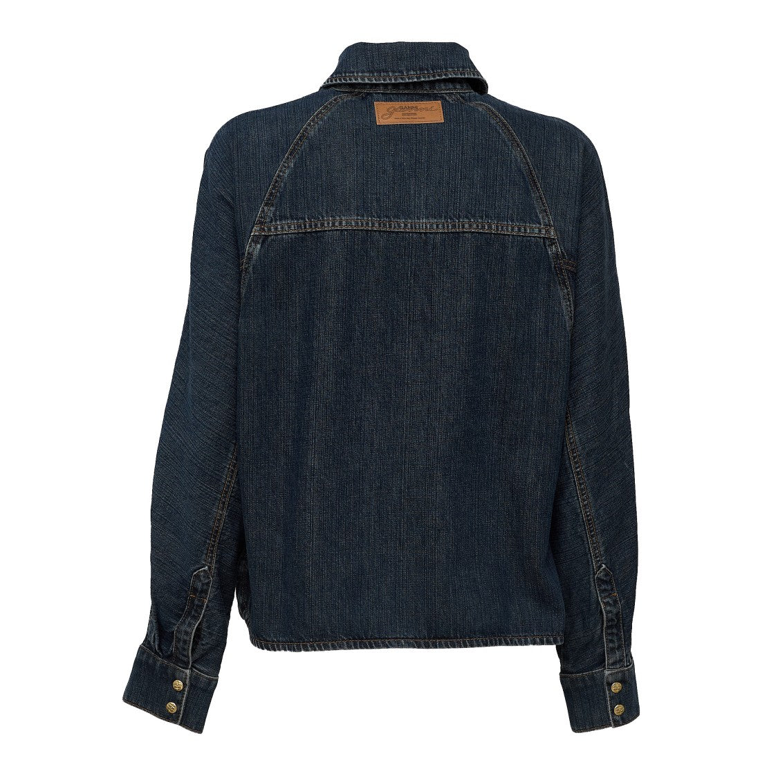 Ganni Slub Mix Batwing Denim Shirt