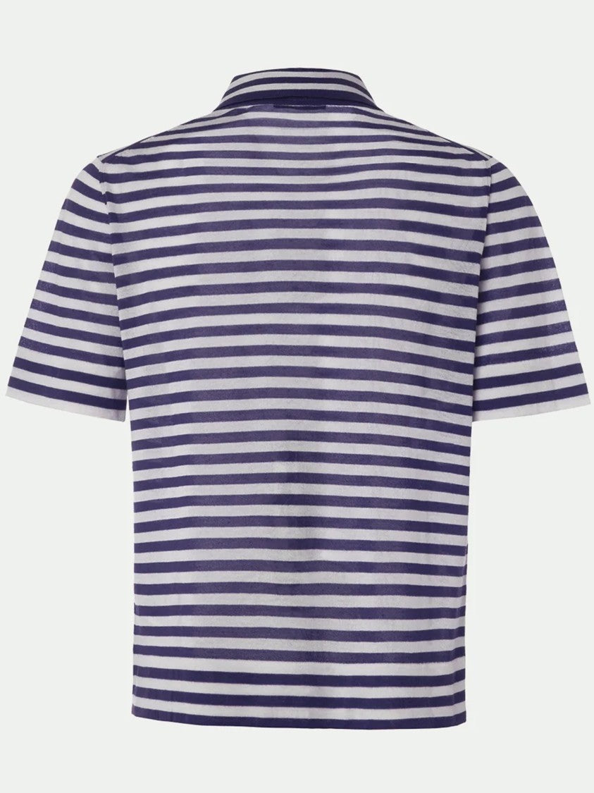 Malo Short-Sleeved Striped Cashmere Polo
