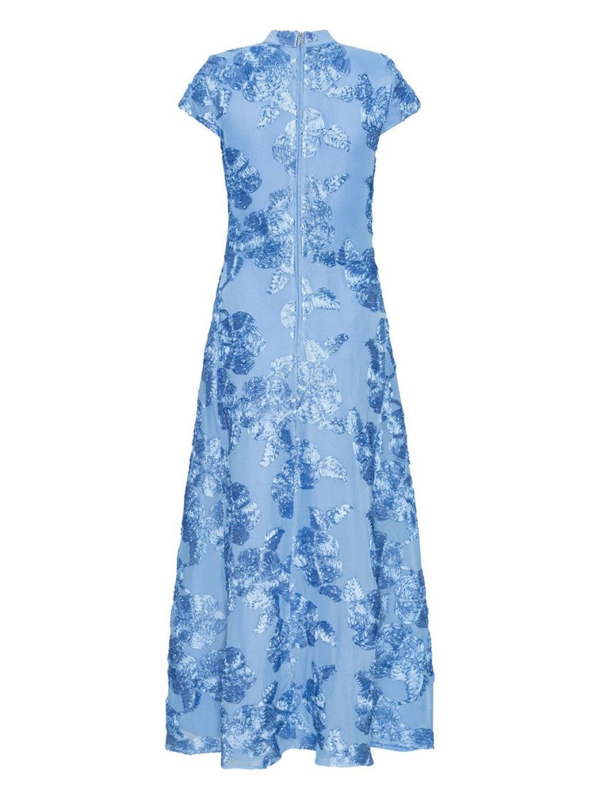 Rotate Intricate Floral Embroidery Midi Dress