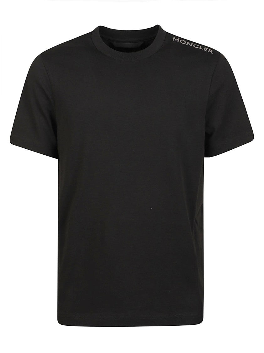 Moncler Minimalistic Signature Logo Crewneck Cotton T-Shirt