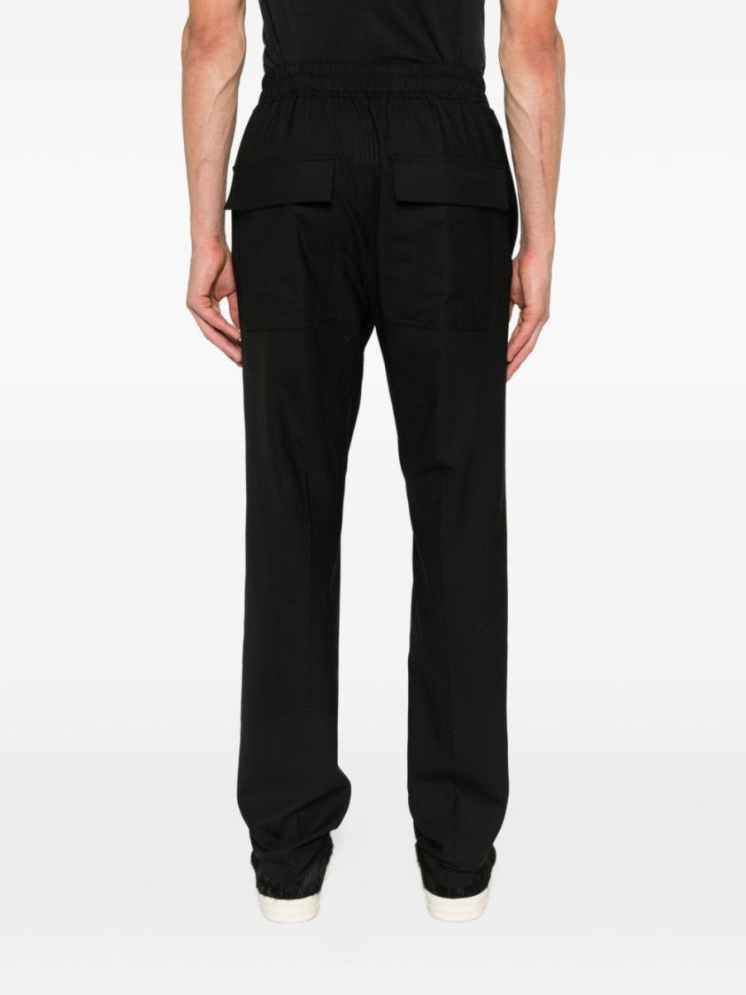 Rick Owens Relaxed-Fit Black Trousers With Elastic Waistband