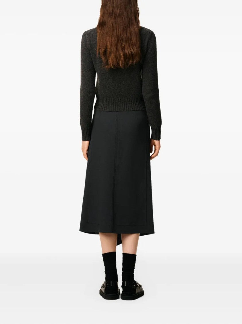 Ami Wrap Asymmetrical Wool Skirt