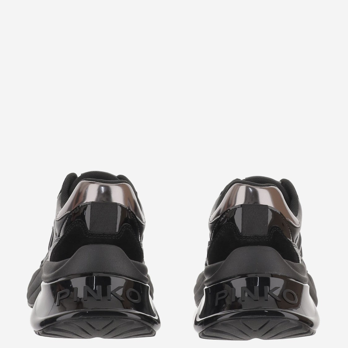 Pinko Black Sneakers With Love Birds Emblem