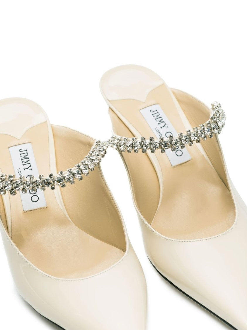 Jimmy Choo Pointed-Toe Crystal Flat Shoes
