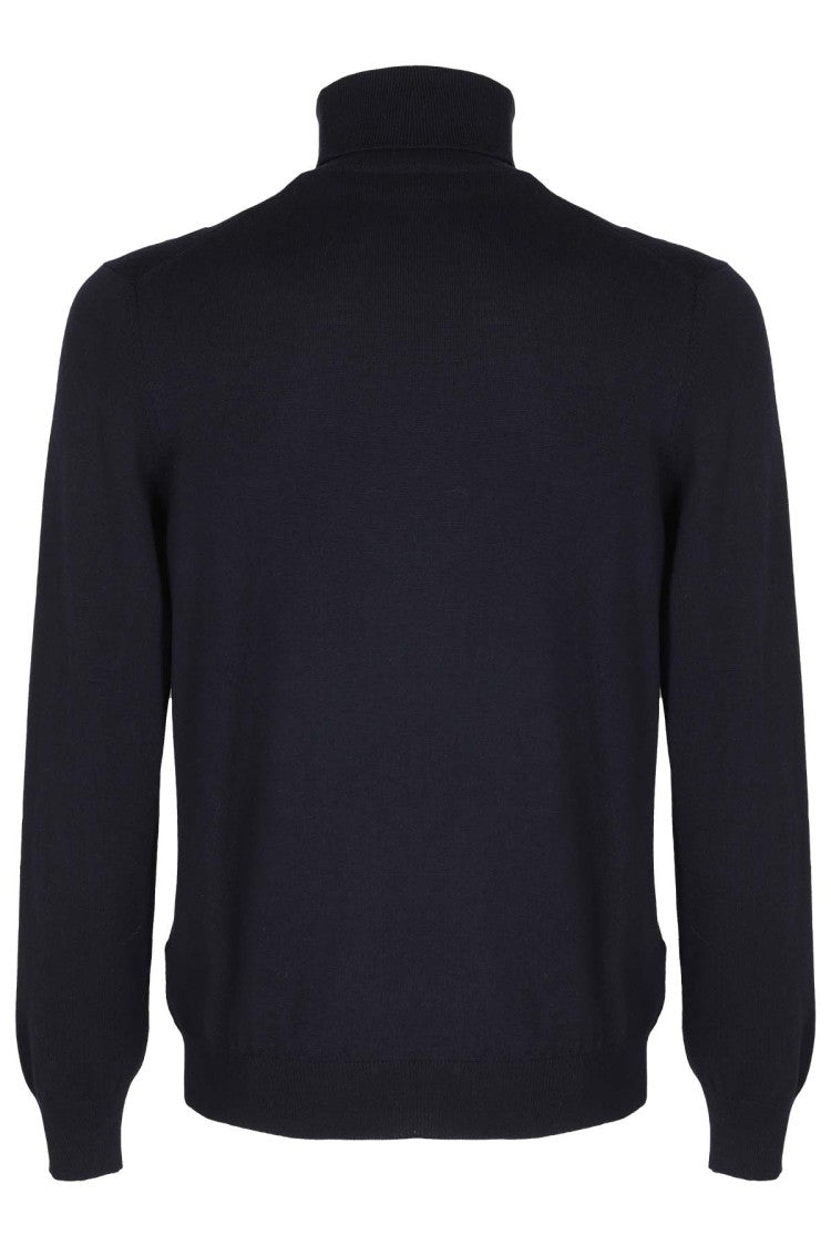 Fay Navy-Blue High Collar Sweater
