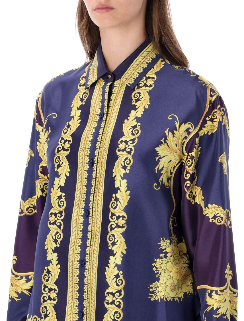 Versace Baroque Golden Floral Print Shirt