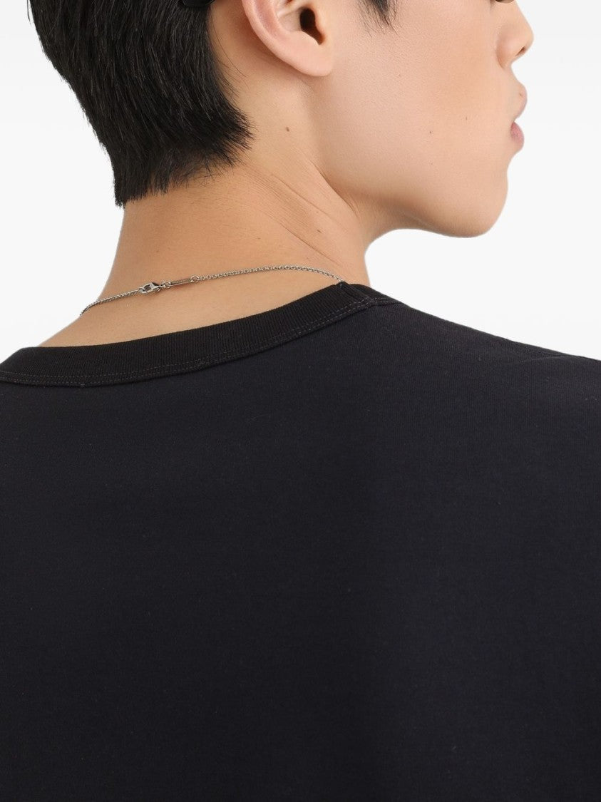 Dolce & Gabbana Blue Cotton Front Patch T-Shirt
