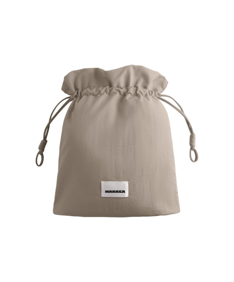 Marrea Beige Bucket Bag With Woven Design And Padded Handle