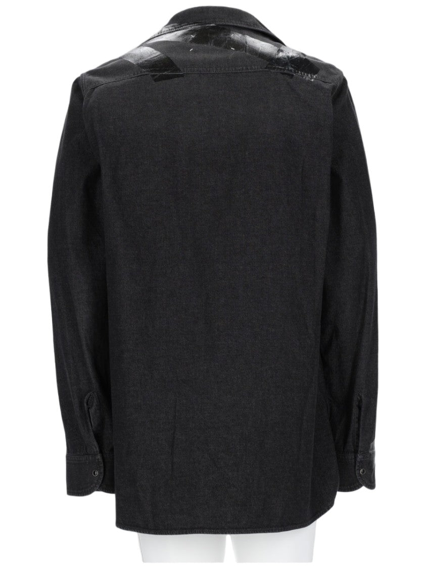 Maison Margiela Black Button-Up Shirt With Glossy Accents