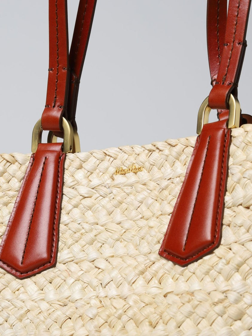 Max Mara Woven Straw Shoulder Bag