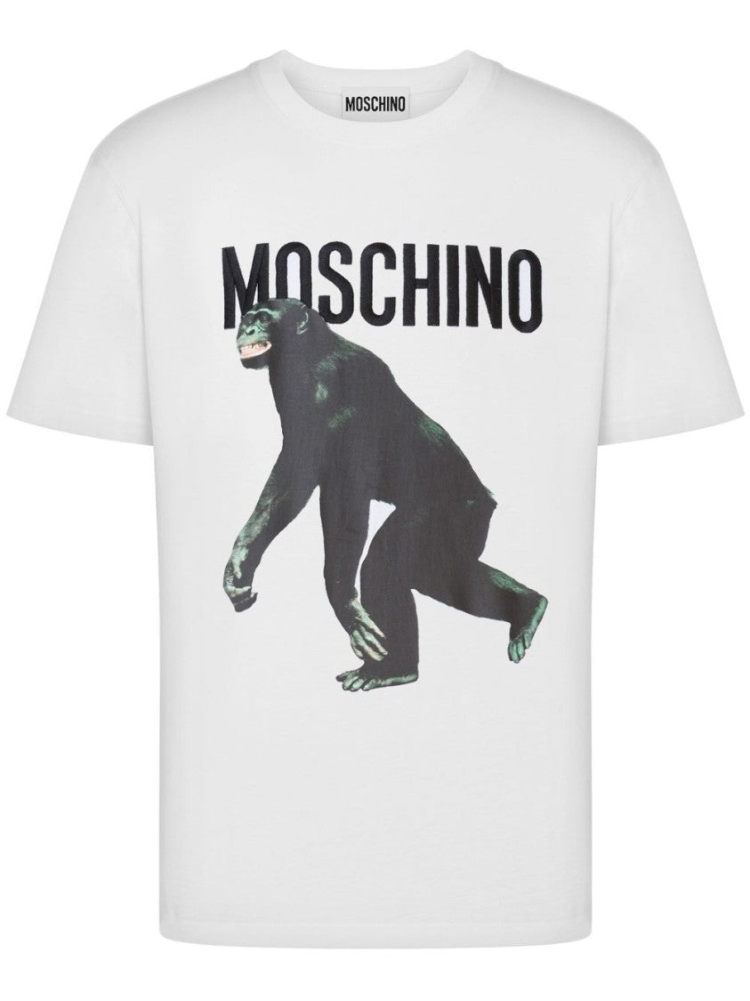 Moschino White Cotton Jersey T-Shirt