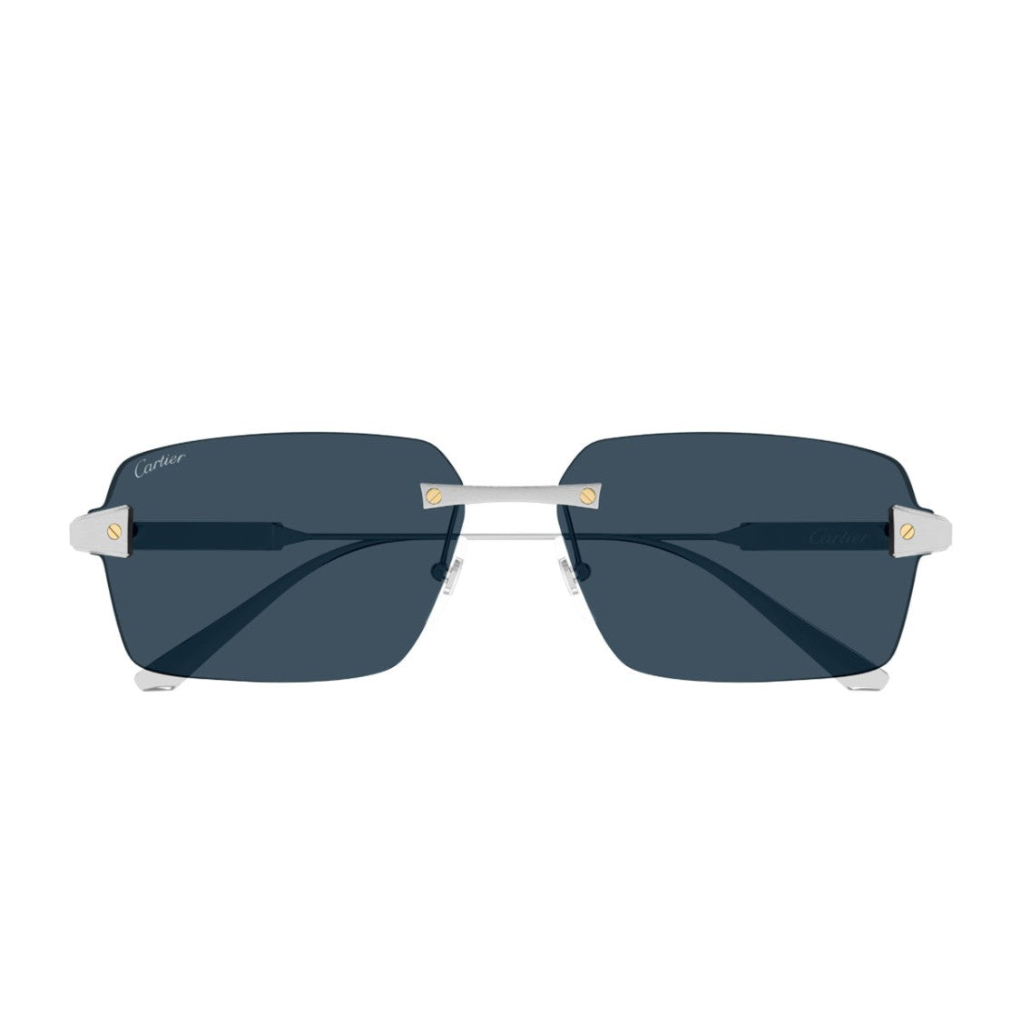 Cartier Silver/Blue Ct0652s Santos De Cartier Titanium Sunglasses