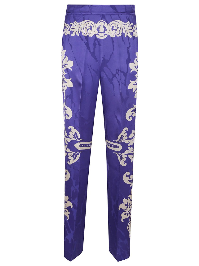 Etro Multicolour Viscose Trousers With Intricate Patterns