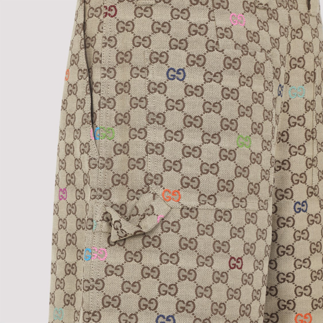 Gucci Camel Beige Cotton Gg Short Pants