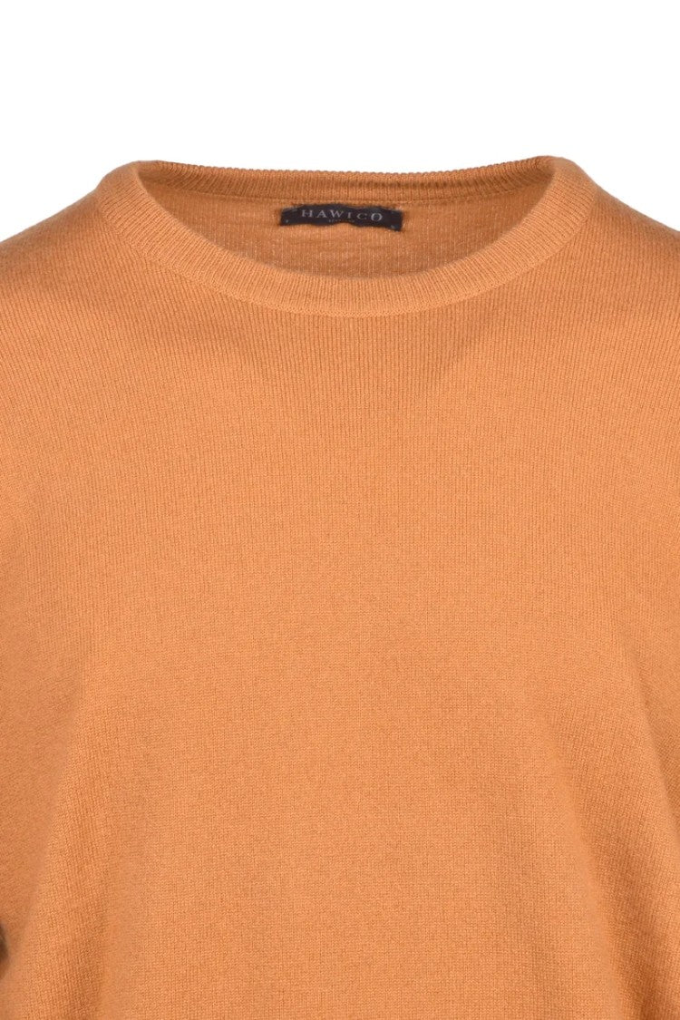 Hawico Crew Neck Cashmere Pullover - Black/Orange