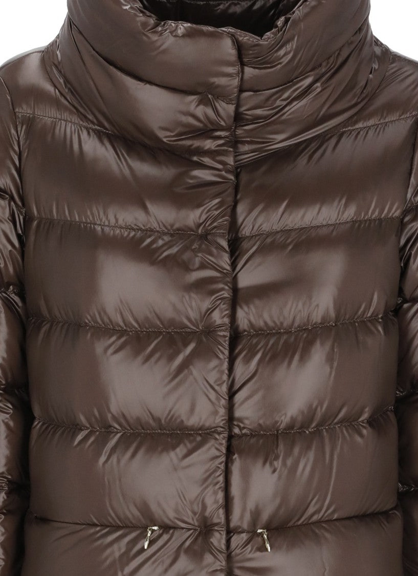 Herno Dark Brown Boxy Quilted Down Jacket