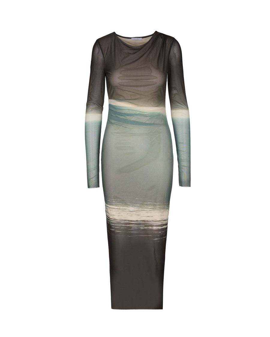 Patrizia Pepe Multicolor Degradé Midi Dress