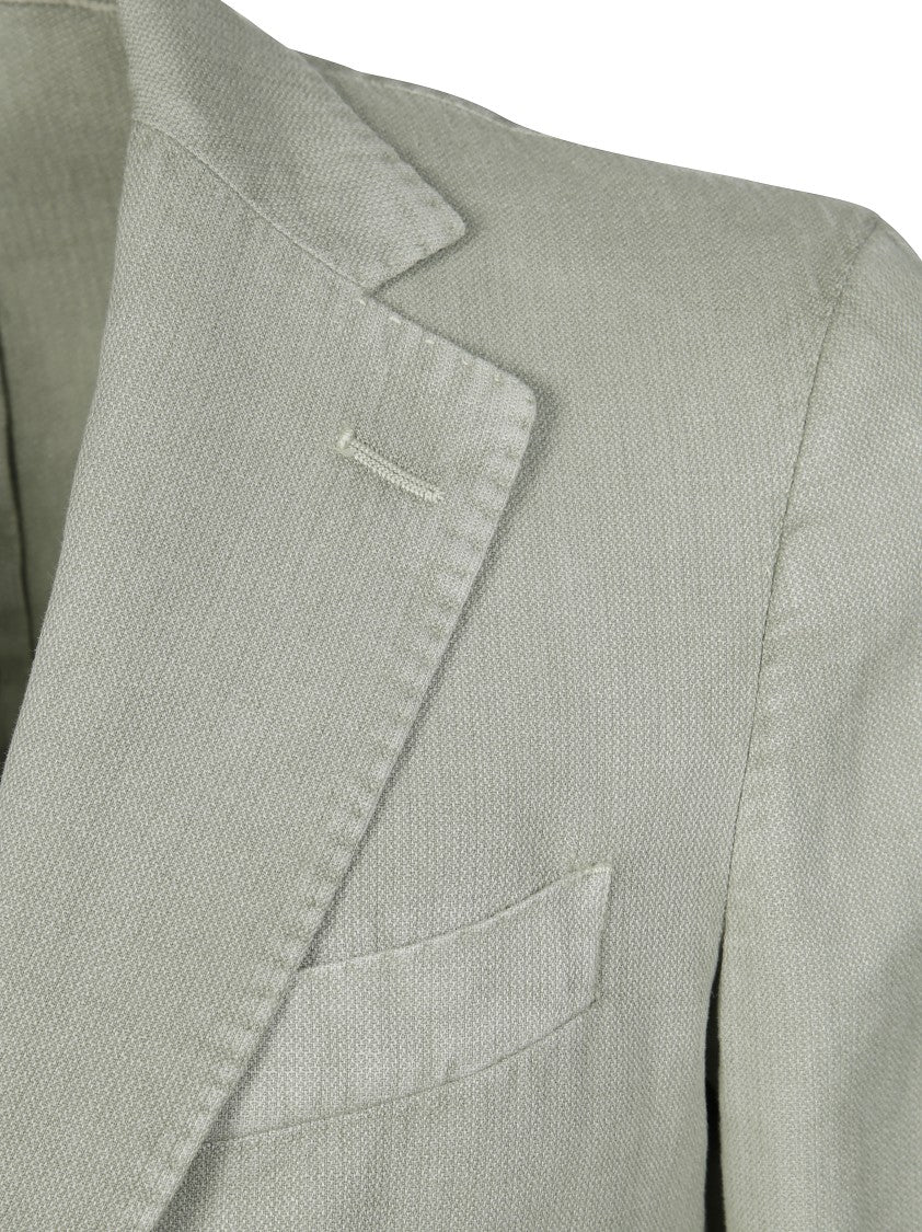 Santaniello Lightweight Two-Button Jacket In Linen-Ramie Blend