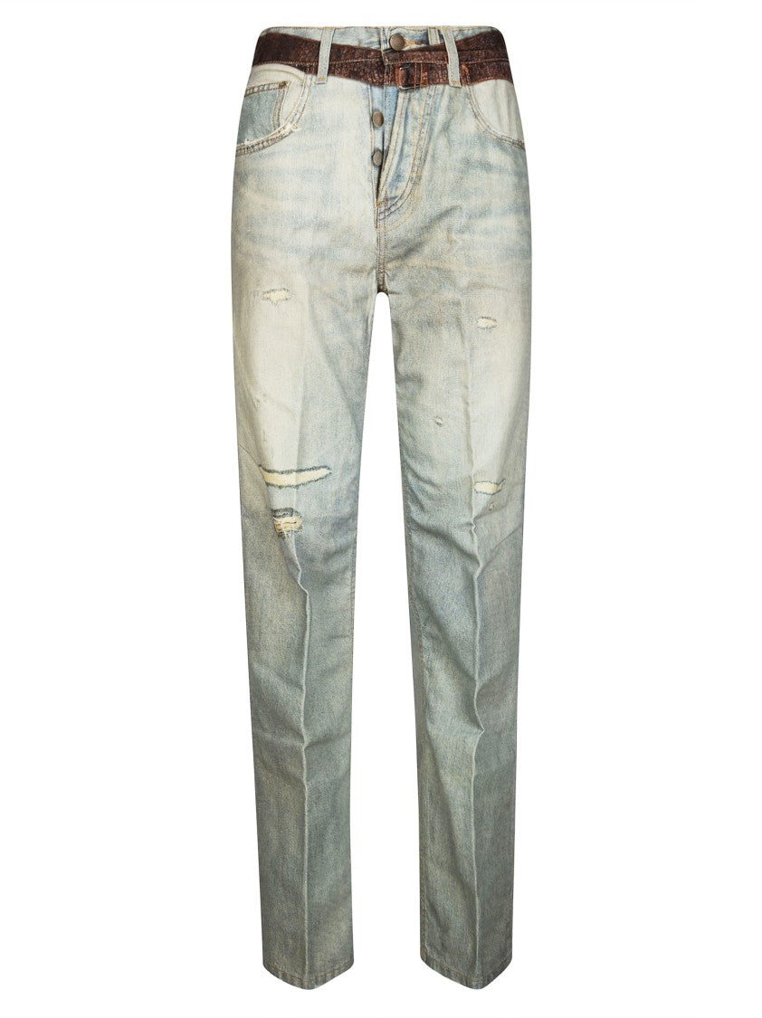Haikure Relaxed Distressed Button Fly Jeans