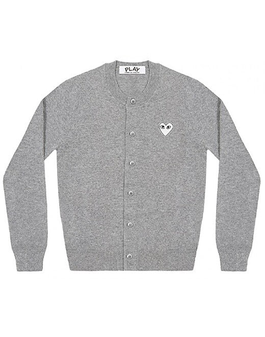 Comme Des Garçons Wool Cardigan With Emblem And Ribbed Details
