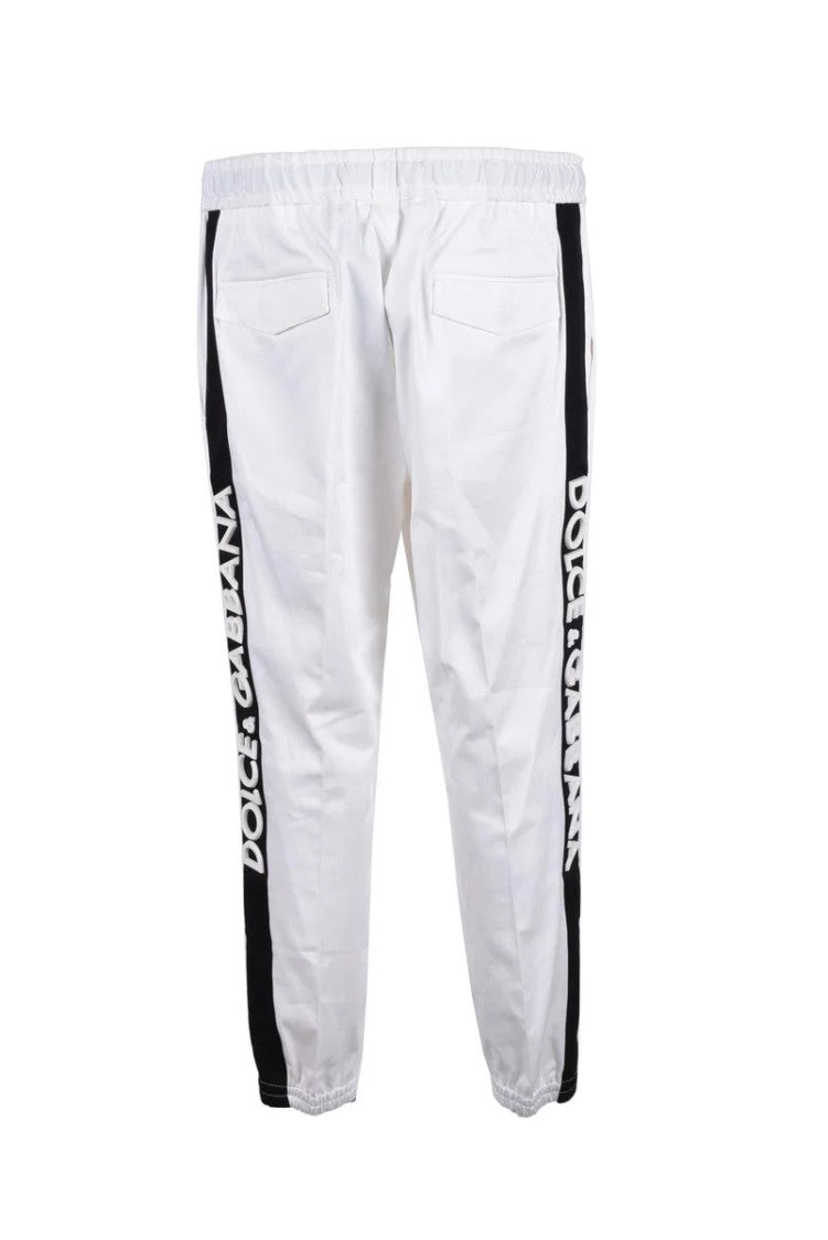 Dolce & Gabbana Cotton Stretch Trousers - White/Black