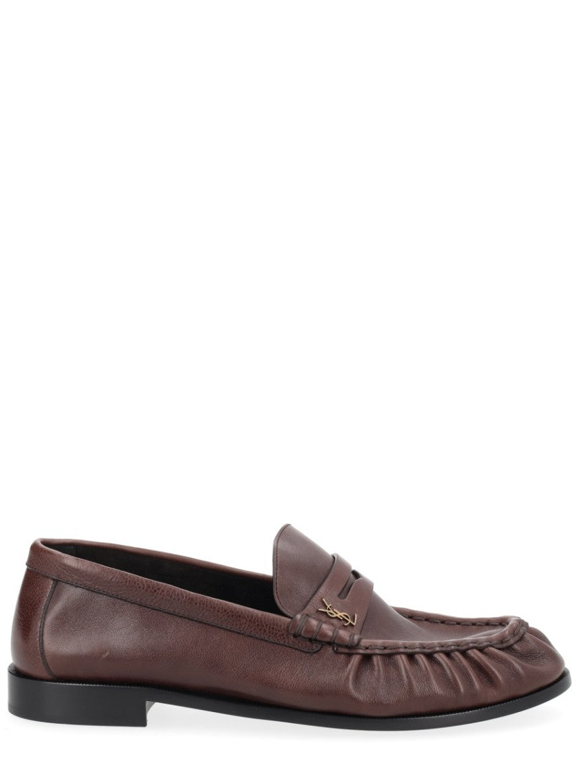 Saint Laurent Le Loafer Ruched Calf Leather Loafers
