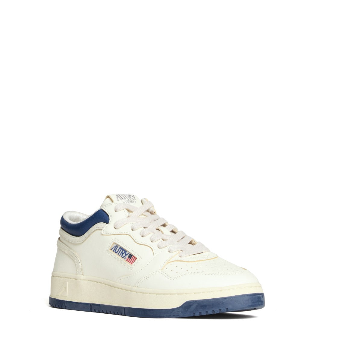 Autry Sneakers Med-Way Mid In Pelle Blu, Marsh