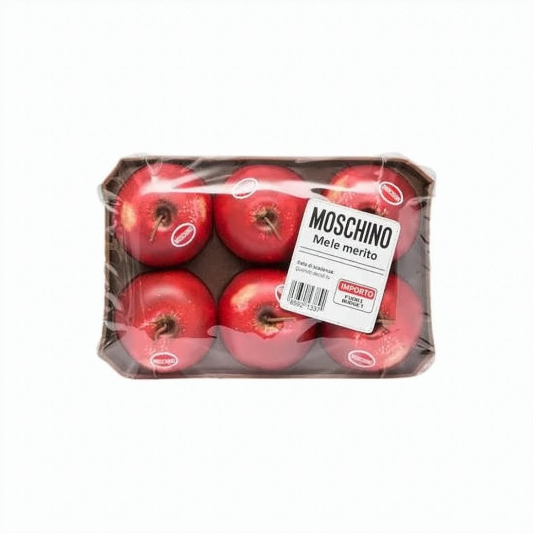 Moschino Novelty Tote Bag With Playful Apple Tray Design