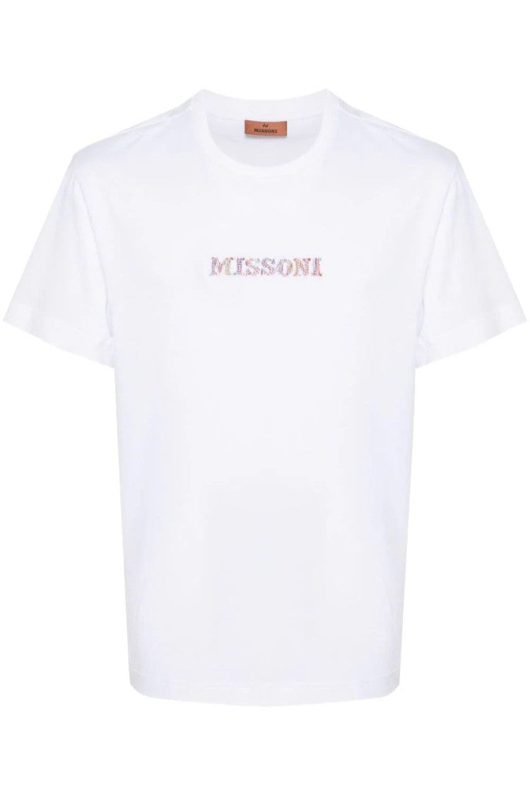 Missoni White Cotton Logo-Embroidered T-Shirt
