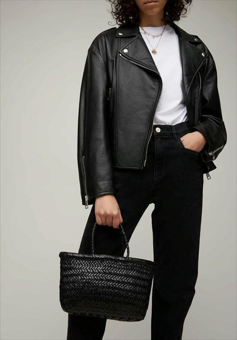 Dragon Diffusion Medium Woven Calf Leather Shoulder Bag