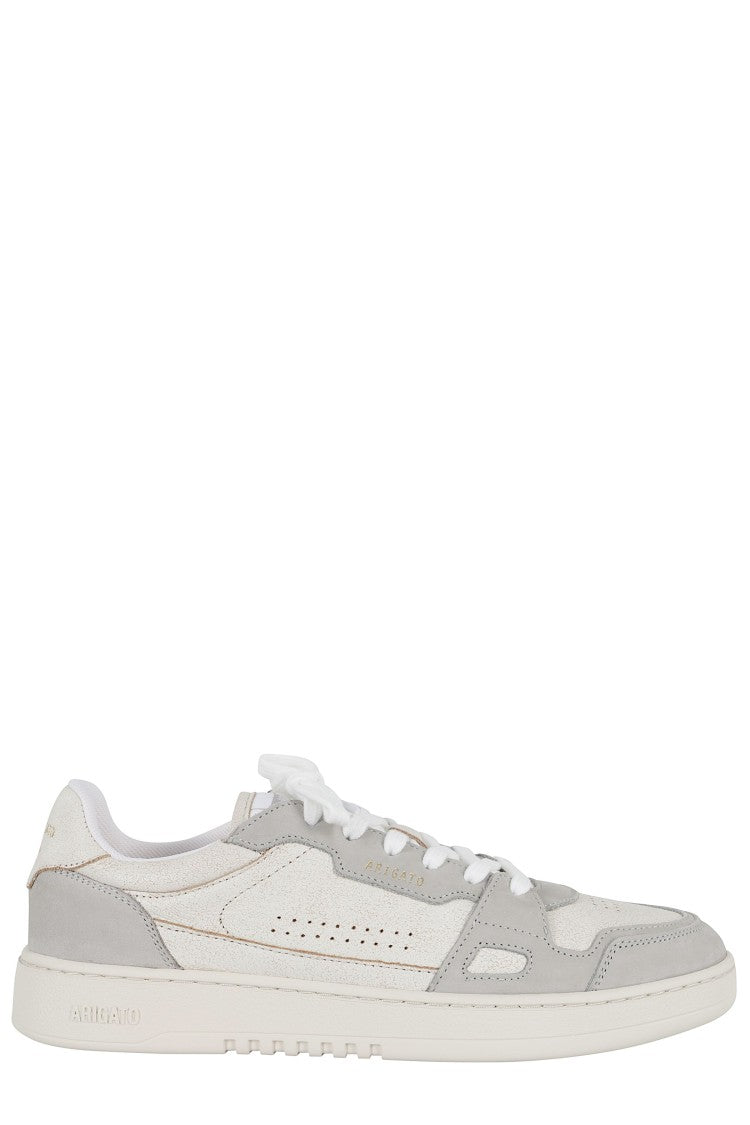Axel Arigato Beige Light Gray Dice Lo Metallic Logo Suede-Blend Sneakers