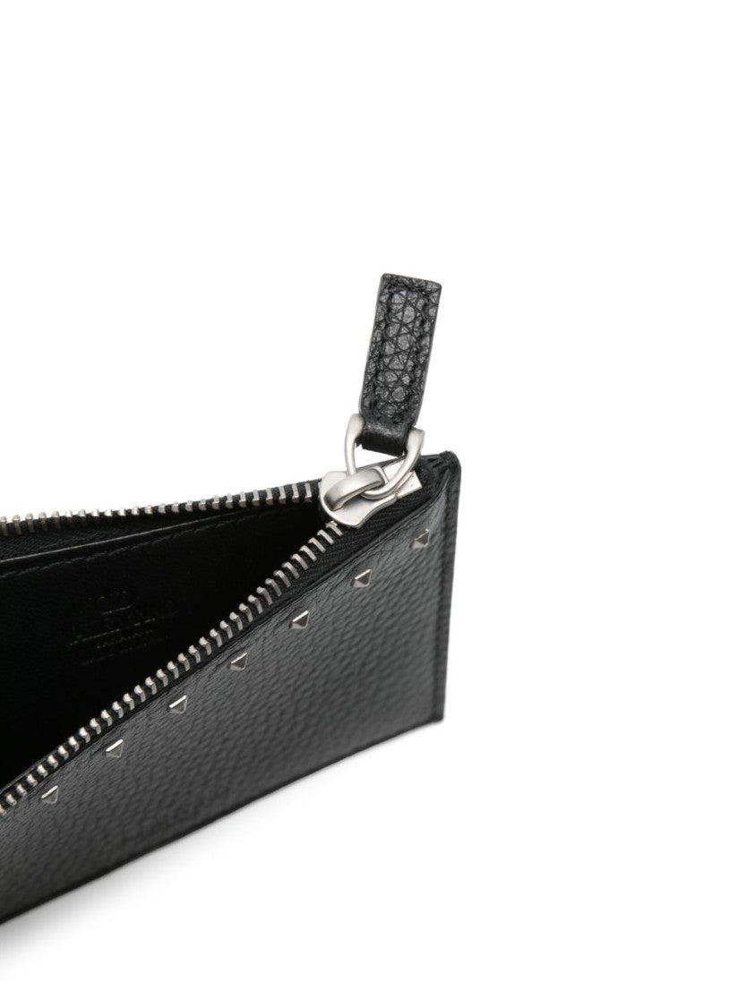 Valentino Garavani Black Wallet With Rockstud Detail