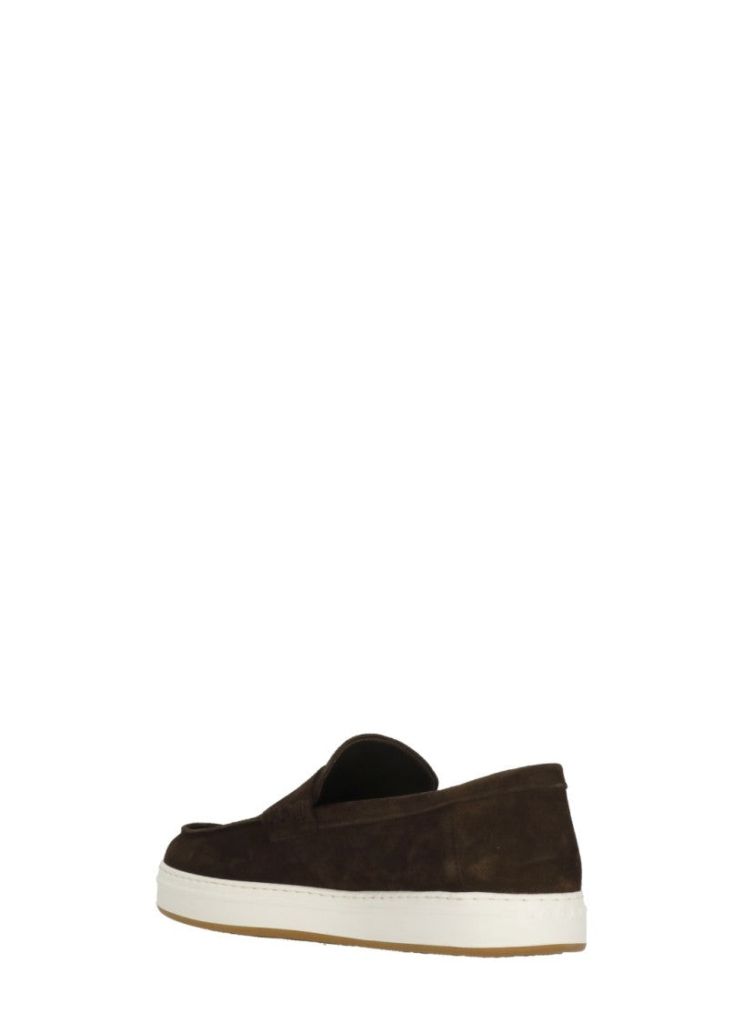 Hogan Brown H-Tv Suede Loafers