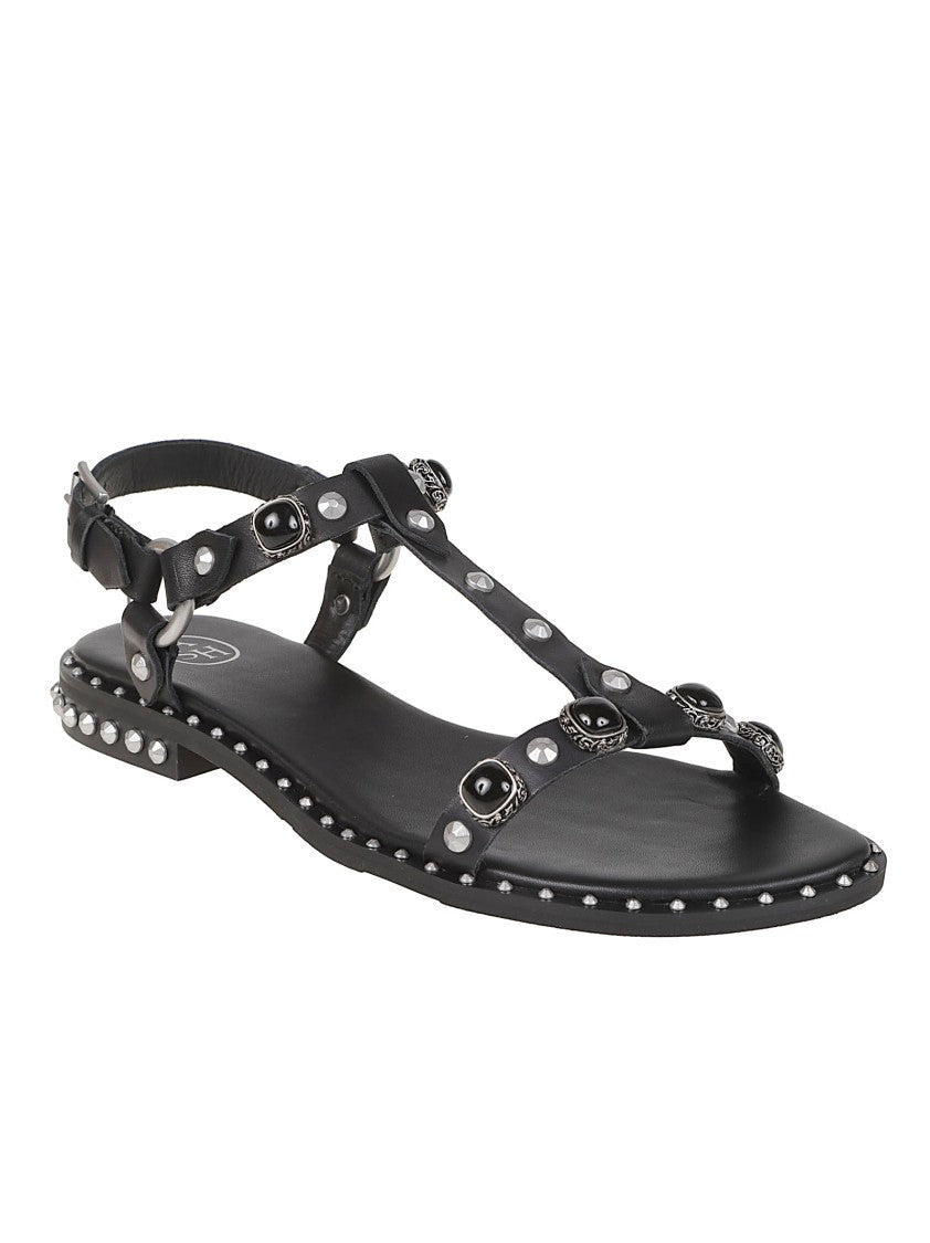 Ash Podium Black Studded Flat Sandals