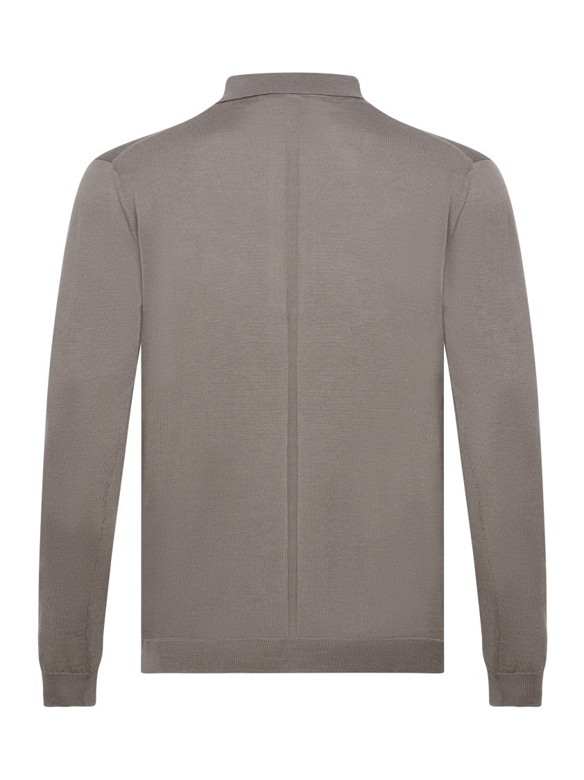 Low Brand Regular Fit Sweater With Ribbed Polo Collar